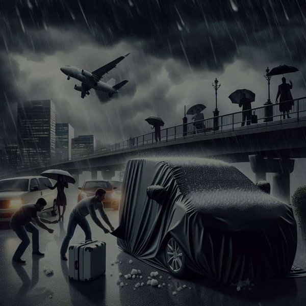 Quelle est la meilleure façon de sécuriser un véhicule lors d'une alarme météo pour grêle?