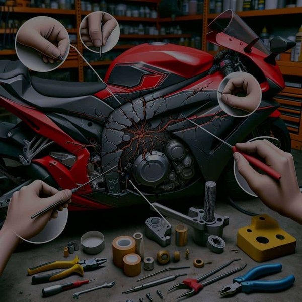 Quelle est la meilleure méthode pour réparer une fissure sur le carénage d'une Honda CBR500R ?